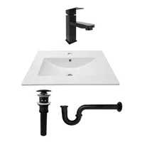Combo Placa Lavamanos + Grifería + Sifón + Push C619