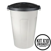 Caneca 50 Litros Hermética con Tapa Click Resistente Set X 10 Unidades