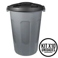 Caneca 50 Litros Hermética con Tapa Click Resistente Set X 10 Unidades