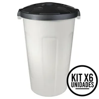 Caneca 70 Litros Hermética con Tapa Click Resistente Set X 6 Unidades