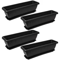 Matera Rectangular con Plato 45cm para Jardín y Hogar Set X 4 Unidades