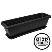 Matera Rectangular con Plato 45cm para Jardín y Hogar Set X 12 Unidades