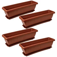 Matera Rectangular con Plato 45cm para Jardín y Hogar Set X 4 Unidades