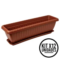 Matera Rectangular con Plato 45cm para Jardín y Hogar Set X 12 Unidades
