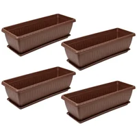 Matera Rectangular con Plato 55cm para Jardín y Hogar Set X 4 Unidades
