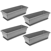 Matera Rectangular con Plato 55cm para Jardín y Hogar Set X 4 Unidades