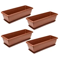 Matera Rectangular con Plato 55cm para Jardín y Hogar Set X 4 Unidades