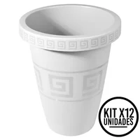 Matera Alta Redonda 13l Elegante para Jardín Interior Set X 12 Unidades