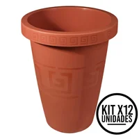 Matera Alta Redonda 13l Elegante para Jardín Interior Set X 12 Unidades