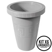 Matera Alta Redonda 19.5l para Plantas Grandes Jardín O Interior Set X 6 Unidades