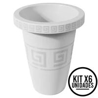 Matera Alta Redonda 19.5l para Plantas Grandes Jardín O Interior Set X 6 Unidades