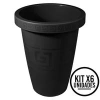 Matera Alta Redonda 19.5l para Plantas Grandes Jardín O Interior Set X 6 Unidades
