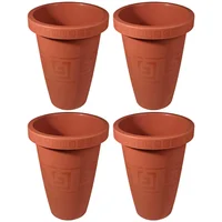 Matera Alta Redonda 19.5l para Plantas Grandes Jardín Set X 4 Unidades