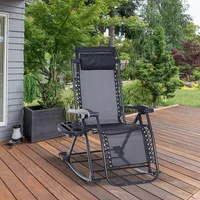Silla Reclinable de Gravedad Cero en Color Negro para Exteriores