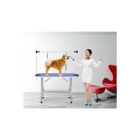 Mesa De Grooming Plegable Para Mascotas En Acero Inoxidable Resistente