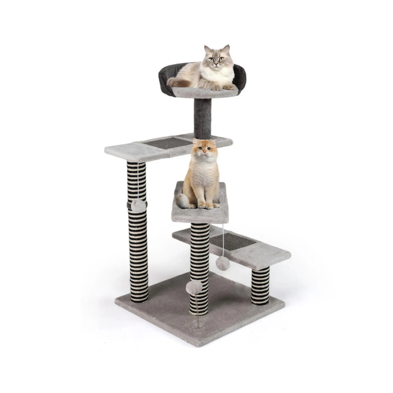 Escaleras para Gatos 37 con Rascadores y Juguetes de 3 Niveles