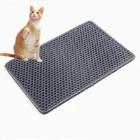 Tapete Atrapador De Arena Para Gato Con Doble Capa Impermeable Gris