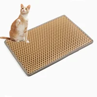 Tapete Atrapador De Arena Para Gato Con Doble Capa Impermeable Amarillo