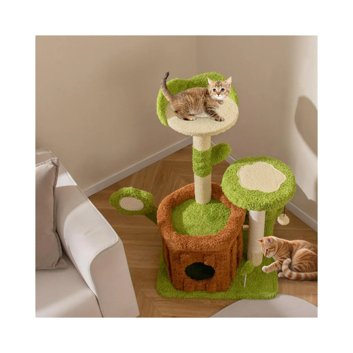 Gimnasio Temático para Gatos con Zona de Descanso y Juegos Interactivos 3