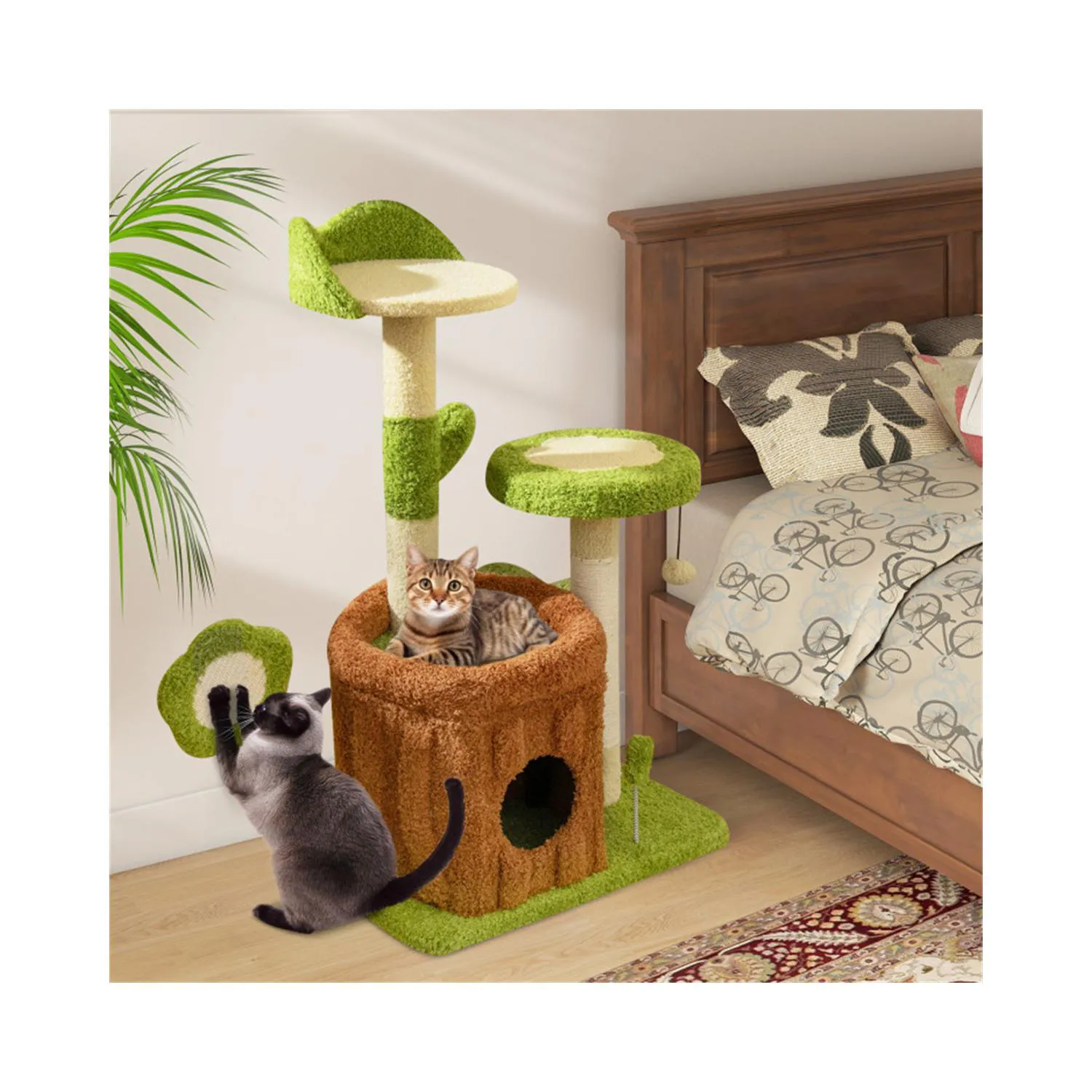 Gimnasio Temático para Gatos con Zona de Descanso y Juegos Interactivos 4