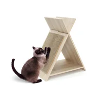 Rascador Multifuncional para Gatos con Túnel y Área de Descanso de Madera