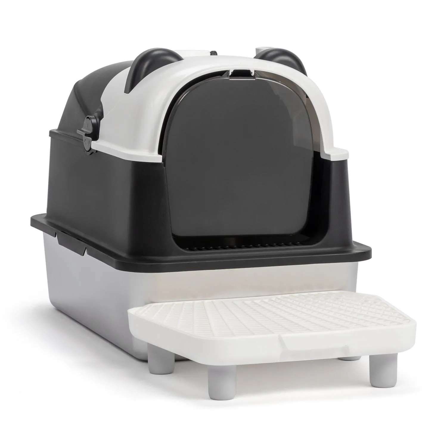 Arenero para Gatos Diseño Panda con Bordes Altos Extralarge con Pedal Filtrante y Pala 3