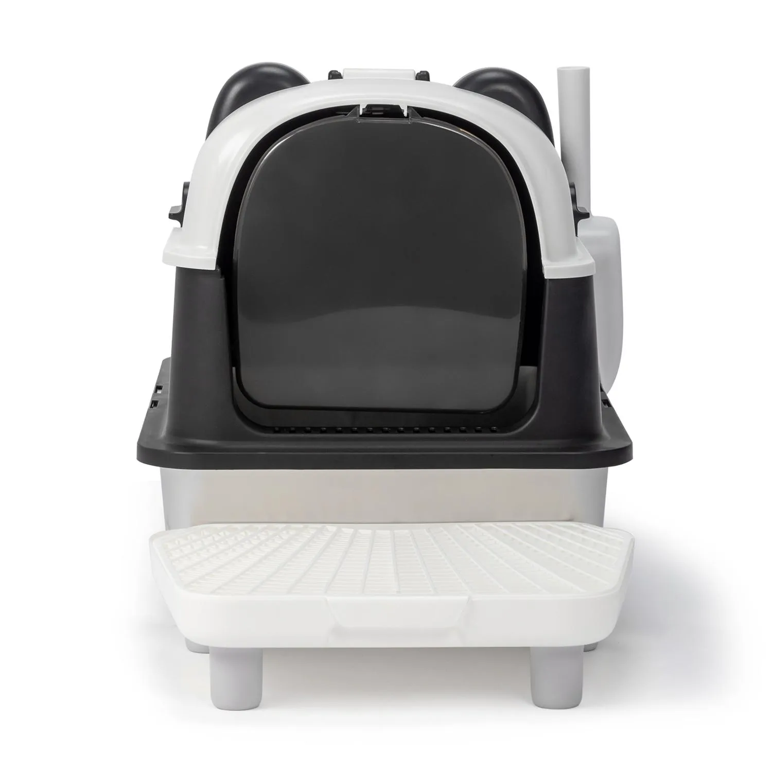Arenero para Gatos Diseño Panda con Bordes Altos Extralarge con Pedal Filtrante y Pala 4