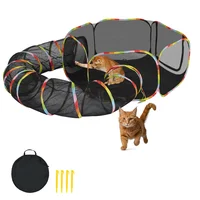 Enclosure Para Gatos Con Túnel Portátil Para Interior Y Exterior