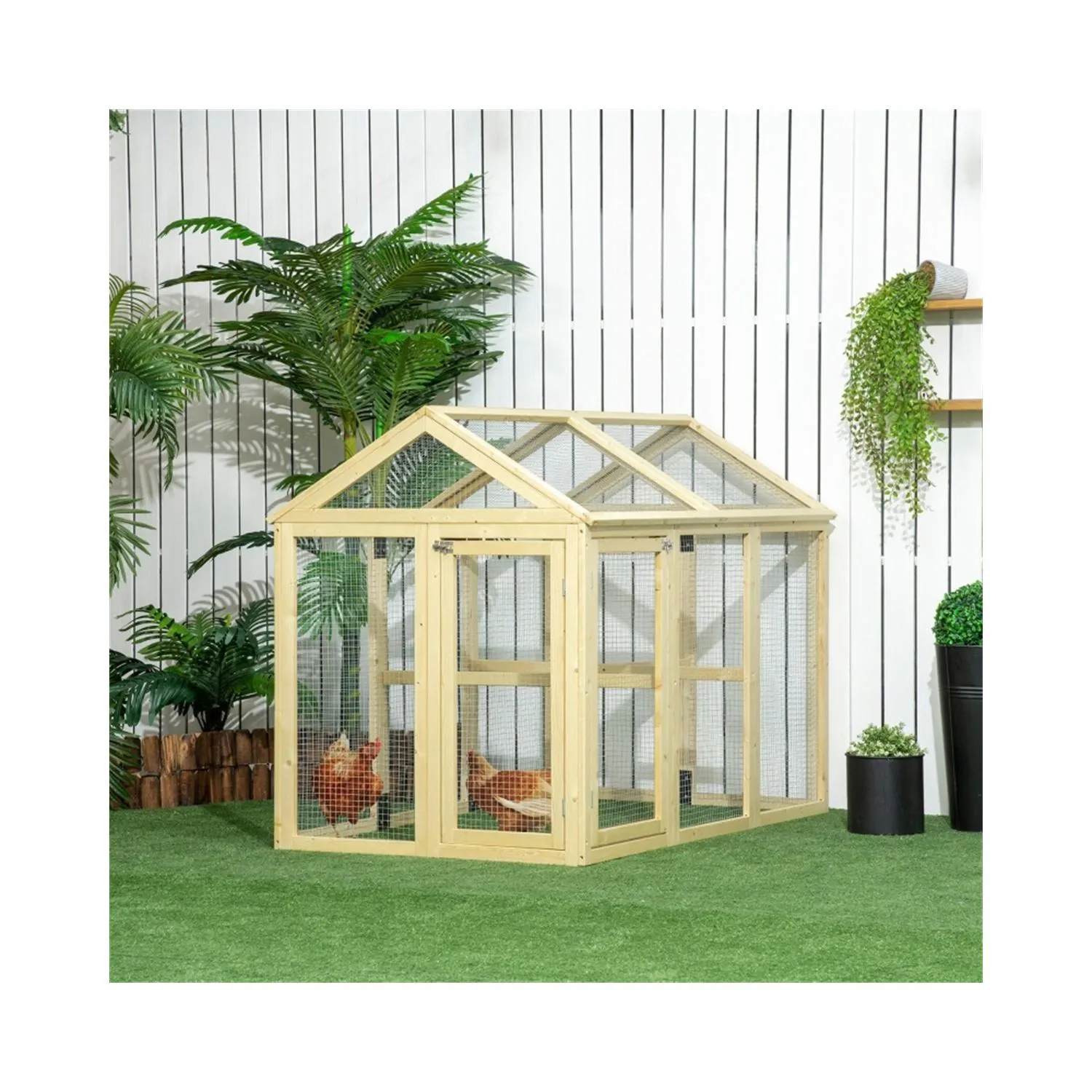 Gallina de Madera Coop Duradera Color Natural Modelo 2023