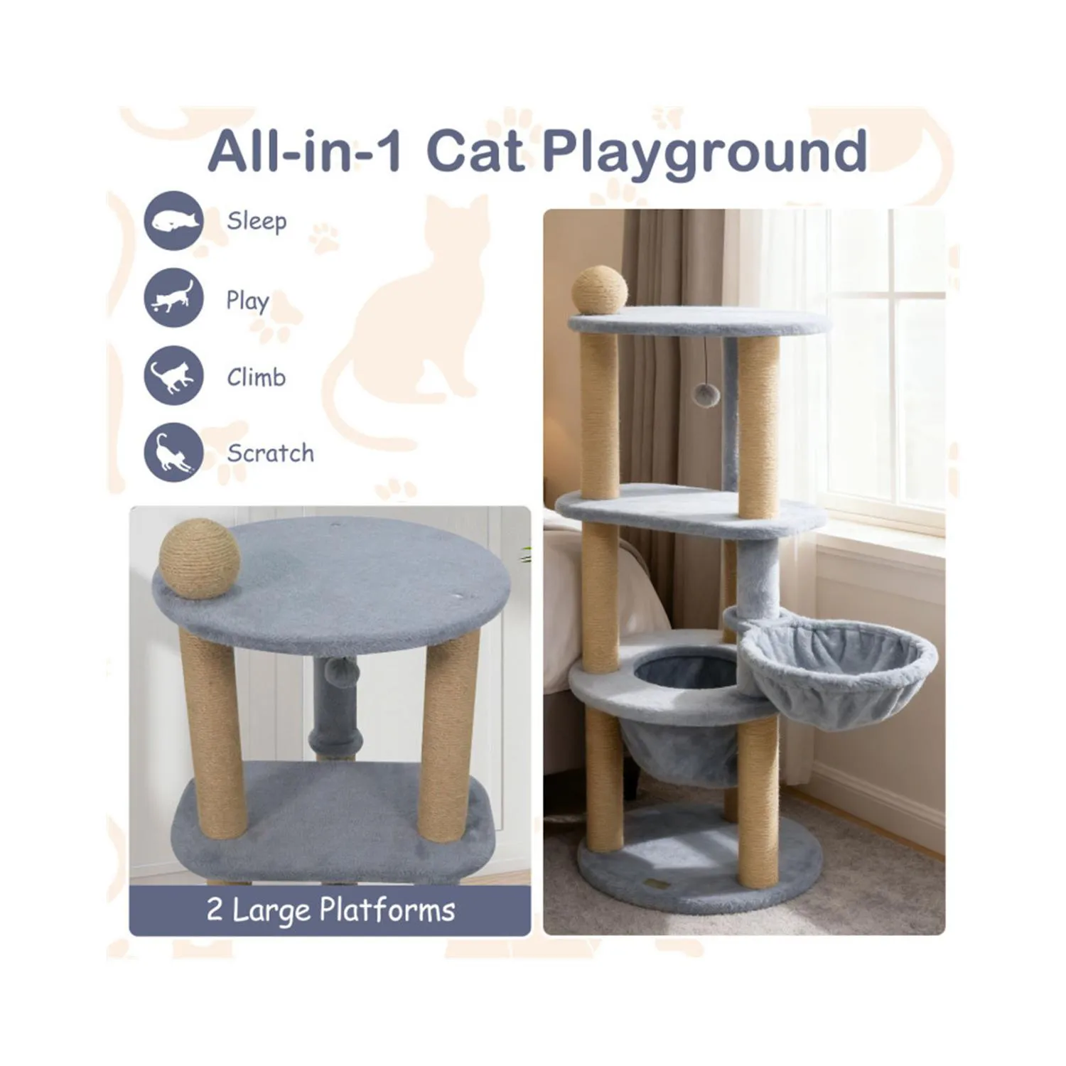 Gimnasio para Gatos Multinivel con Plataformas de Descanso y Gimnasioes 7