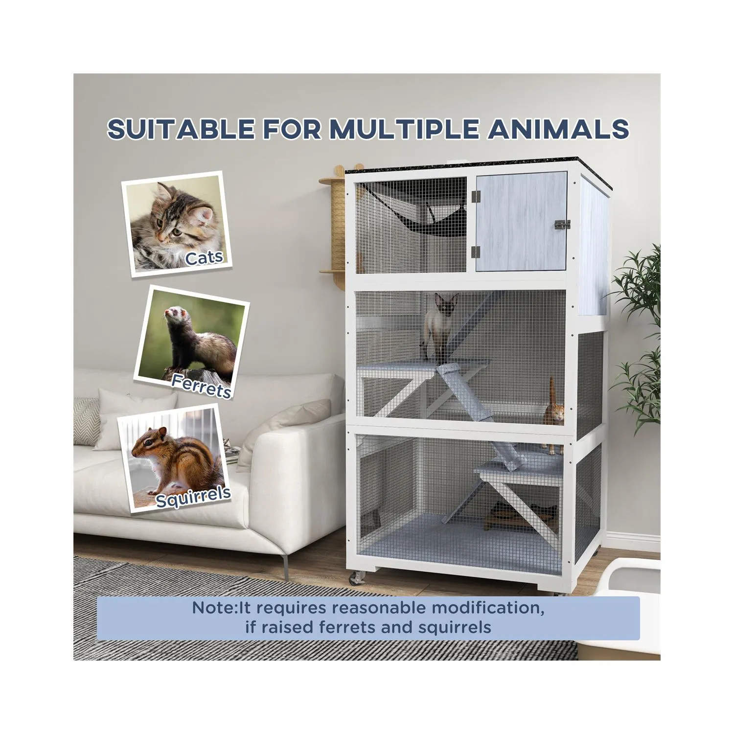 Gato Jaula Pet Cage Duradera y Segura Modelo 2023