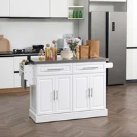 Gabinete de Almacenamiento de Cocina con Ruedas y Superficie de Acero