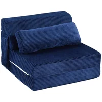 Sofá Cama Plegable Convertible Con Almohada Azul Marino Para Sala De Estar