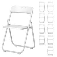 Sillas Plegables de Plástico para Eventos Paquete de Diez en Color Blanco