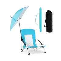 Sillas de Playa con Sombrilla Ajustable y Mochila para Adultos Paquete de Dos