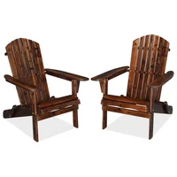 Sillón Adirondack Plegable de Madera con Acabado Natural para Exteriores