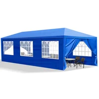 Toldo Armable Para Eventos 3m x 9m Con Ocho Paredes Desmontables Azul