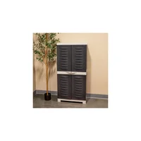 Gabinete De Almacenamiento Winston Porter Resina Gris Estantes Ajustables 124x60x36 Cm