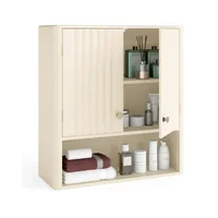 Armario de Pared para Baño con Diseño Acanalado y Almacenamiento Vertical