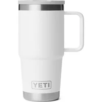 Taza de Viaje de Acero Inoxidable Blanca con Asa y Popote Aislada al Vacío
