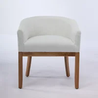 Silla de Comedor Estilo Barril con Brazos y Estructura de Madera Natural