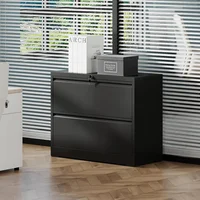 Archivador Metálico Lateral de Dos Cajones con Cerradura para Oficina