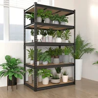 Estantería de Exhibición Ajustable de 5 Niveles en Hierro y Madera