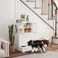Estación de Alimentación para Perros con Almacenamiento y Diseño Elegante