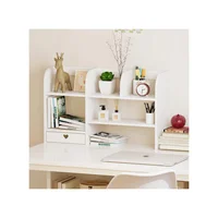 Organizador de Escritorio de 2 Niveles con Cajón para Decoración Funcional