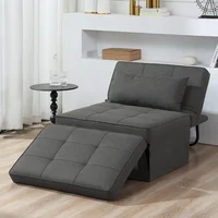 Sofá Cama Multifuncional 4 en 1 para Espacios Modernos en Gris Oscuro
