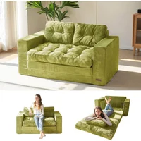 Sofá Cama Plegable 2 Asientos Convertible 2 en 1 con Almohadas