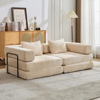 Sofá Cama de Compresión en Chenilla Convertible Modular para Sala y Dormitorio