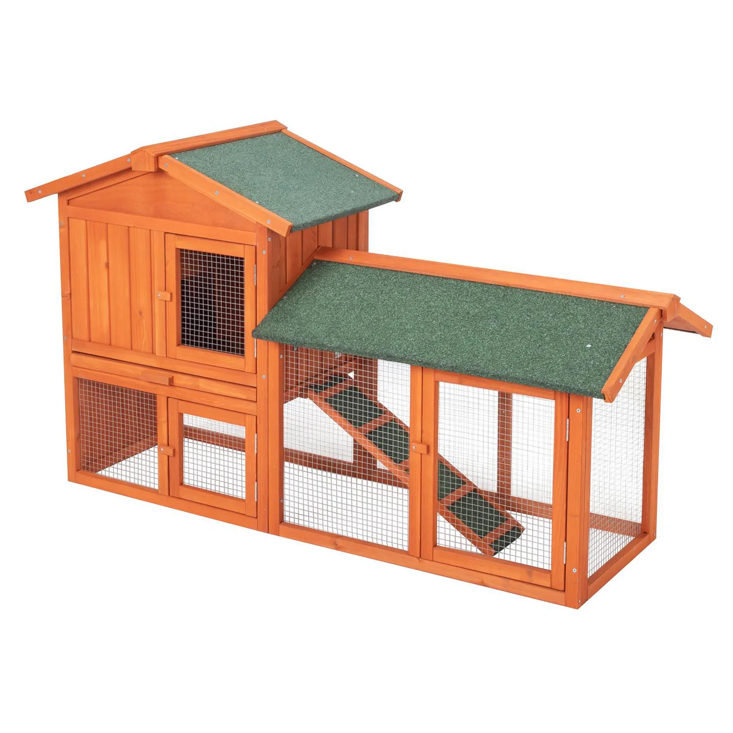 Gallinero de Madera para Aves y Conejos con Área Protegida