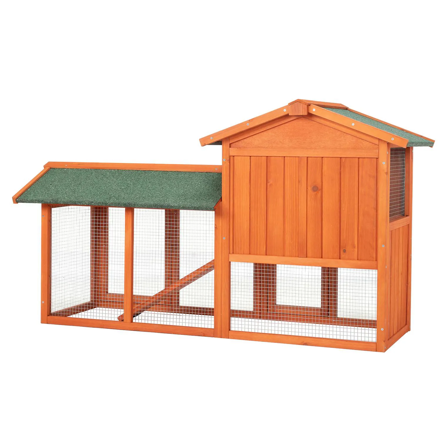 Gallinero de Madera para Aves y Conejos con Área Protegida